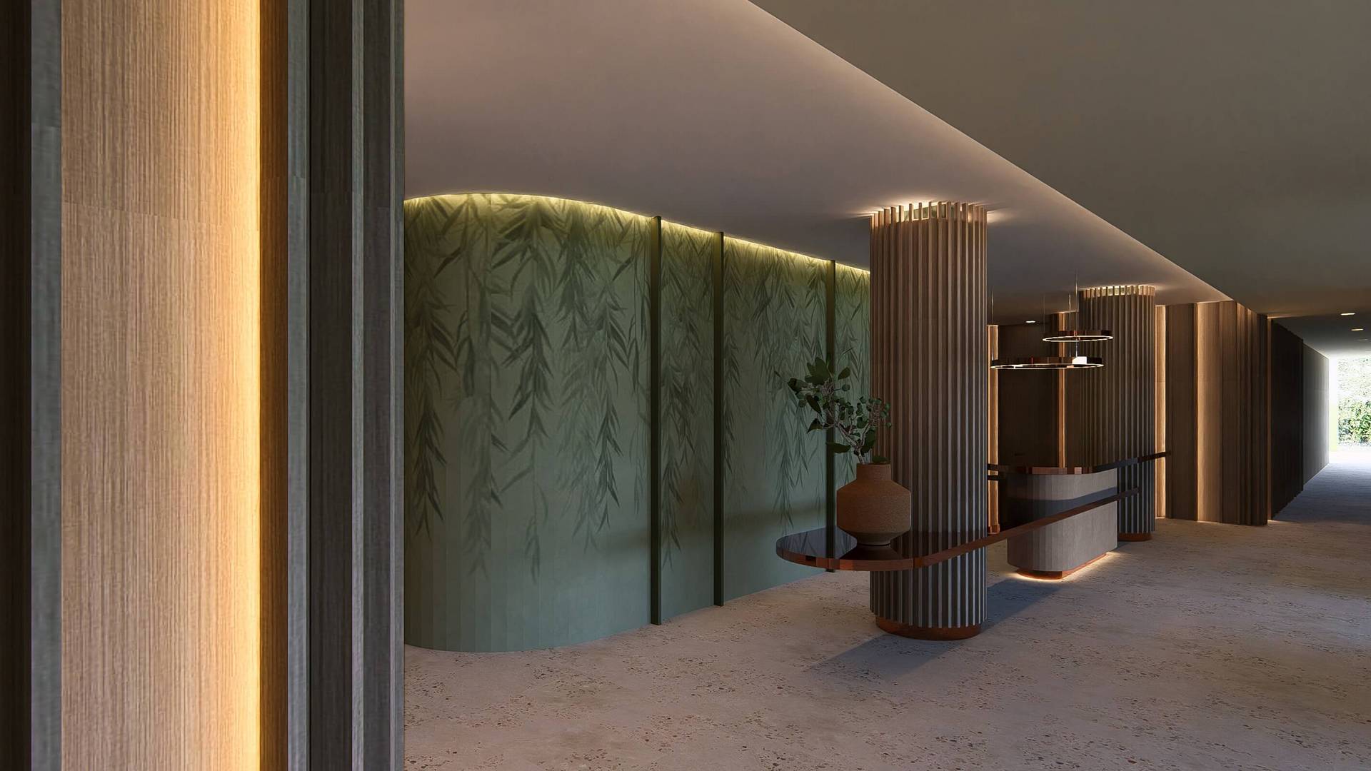  Reception con design contemporaneo del nuovo Reparto Cure Termali, Fisioterapia e Riabilitazione alle Terme Preistoriche di Montegrotto-Abano Terme